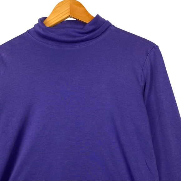 L.L. Bean Interlock Turtleneck Supima Cotton Comfy Stretch Long Sleeve Tee Shirt - Picture 5 of 9
